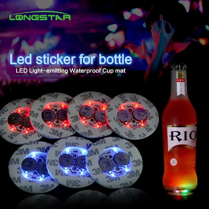 Bottle Beer Drink Bar Led Coasters EVA LED Light Sticker LED Coaster