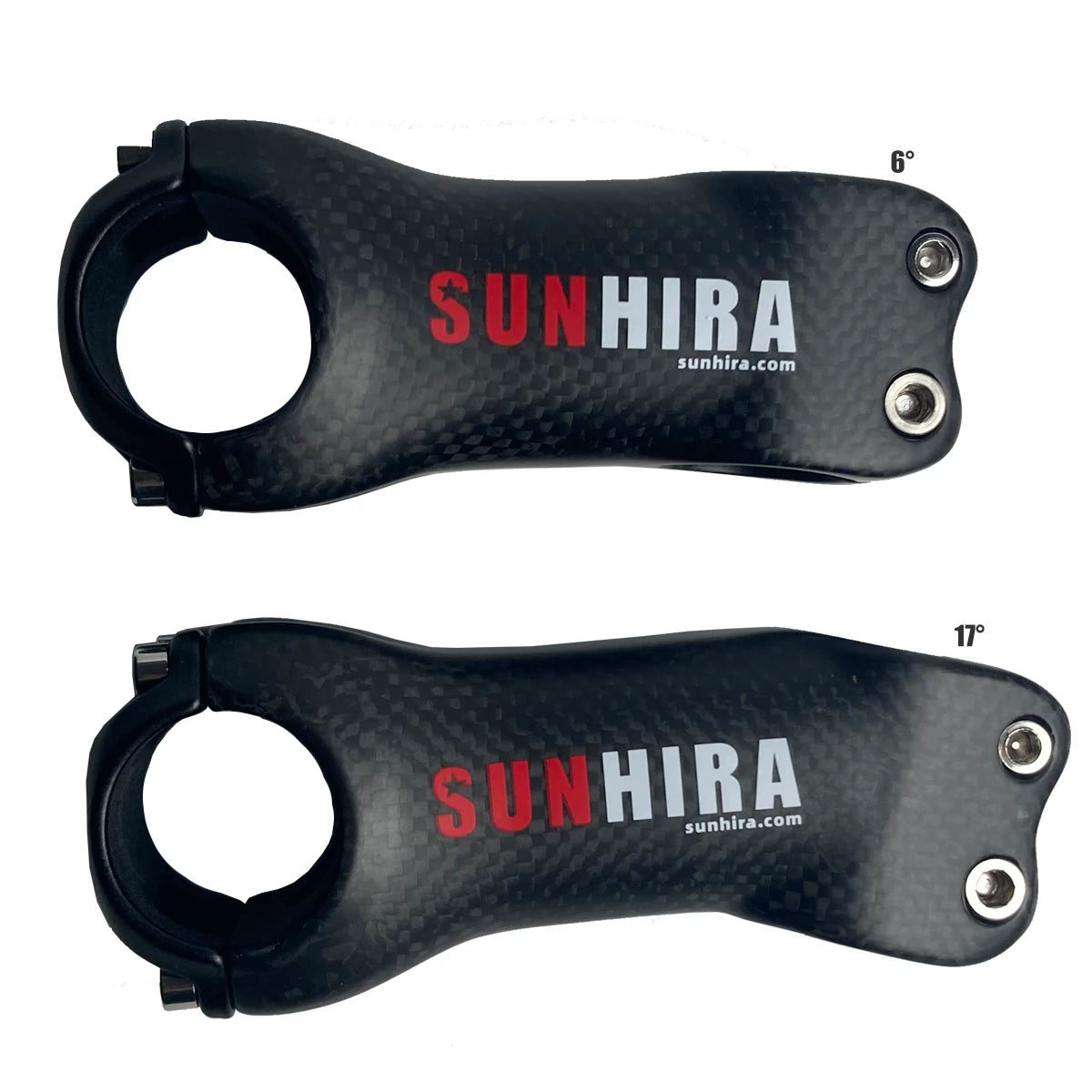 SUNHIRA SH-RS100 Carbon Fiber Bike Stem 6/17 Degree Riser Rod for Bicycle 70/80/90/100/110/120mm Lengths
