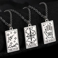 Fashion Tarot Cards Charms Necklace the Astrology Tarot Jewelry Women Stainless Steel Jewelry Amulet Couple Necklace
