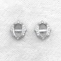 Sterling Silver 5*7mm Semi Mount Stud Earrings Empty Support Blank Claws Setting S925 Base Without Center Stone for DIY Inlay