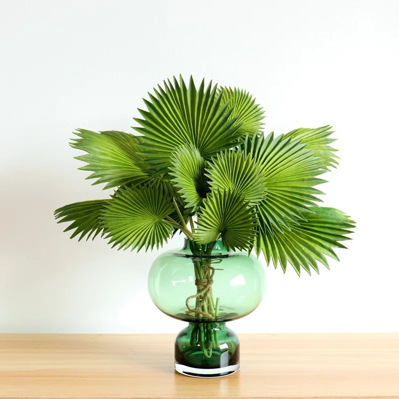 Y-M005 Wholesale Artificial Green Leaf Real Touch PU Palm Monstera Green Leaves for Home Wedding Decoration