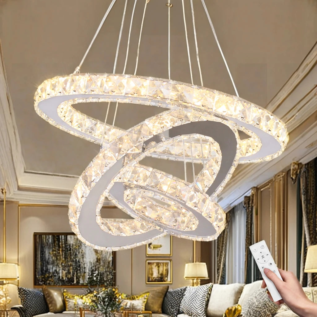 Ring Chandelier Crystal Pendant Lights Modern Home Decor Living Room Chandelier Ceiling LED Lights