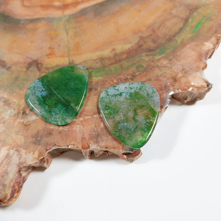 2026 Thumb Finger Guitar Picks Moss Agate  Plectrums Guitar Accessories