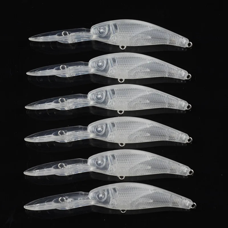OEM 1 9.7cm 5.6g Unpainted Blank Hard PVC ABS Artificial Fishing Bait Lure Minnow Topwater VIB Crankbait River Float Fishing No