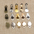 50pcs/lot 10mm High Quality 5 Colors Plated Iron Material Ear Clips Earrings Blank/Setting BaseFit 10mm Glass Cabochons