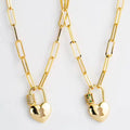 BMZ Factory Price 60*0.4CM Pvd Vacuum Plating 18K New Arrival Gold Chain Necklace Punk Link Cross Heart Pendant Necklace