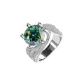 Factory Wholesale 5carat Full Diamond Inlaid With Massanite D Color 925 Sterling Silver Plated 18k White Gold Plated Ring