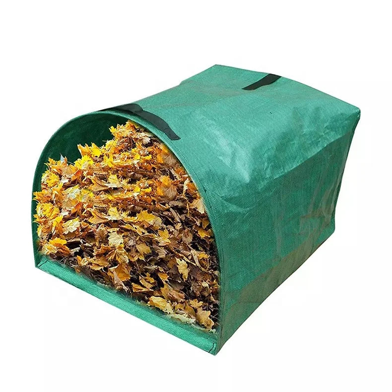 Small PP Double Layer Reusable Heavy Duty Plastic Shed Yard Dustpan & Leaf Waste Bag 53 Gallon