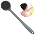 OEM&ODM 14.7*1.4CM /0.5Ib Accept Custom Color Soft Massage Shower Long Silicone Back Scrub Bath Body Brush