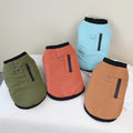 Pet Apparel for Dogs Featuring a Winter Outfit with a Leash Attachment Ring and a Colorful Zip-up Cotton Coat with Added Lining