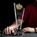 Gold Crown Optical Crystal Glass Trophy MH-NJ0187