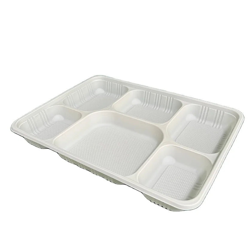 Cornstarch Vegetable Strawberry Camping Fast Food Disposable Biodegradable 6-Compartment Food Tray & Plates