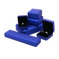 Premium PU Leather Jewelry Box Set Wedding Double Ring Box Blue Bracelet Box Customized