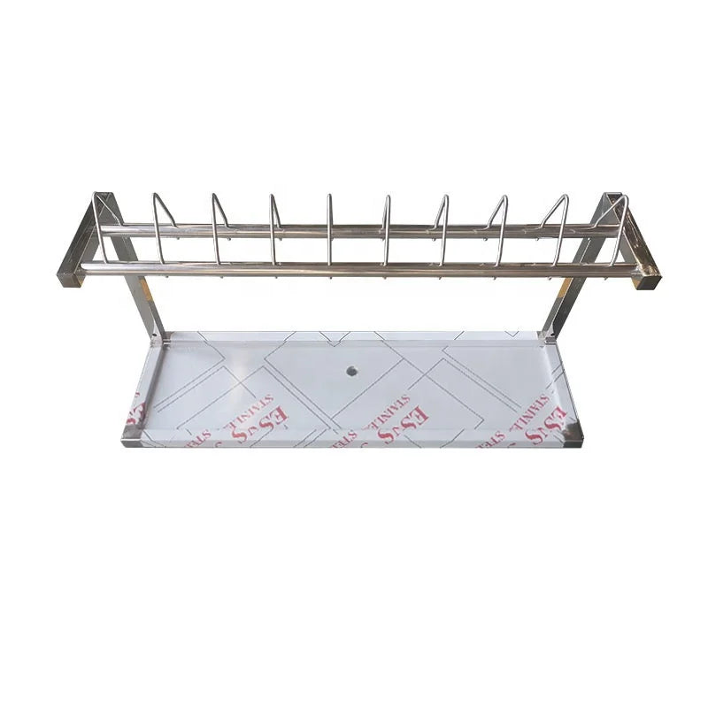 Guanbai Two Tiers Small Dish Drainer Stainless Steel Dish Drying Rack for Kitchen Counter Organizer Storage Shelf