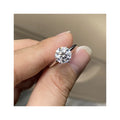 HQ GEMS 18K White Gold Ring 9mm VVS1 D  Round Brilliant Cut Moissanite Diamond Rings Jewelry Women