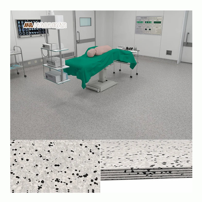 2.0mm PVC Anti Static Conductive ESD Homogeneous Vinyl Roll Modern Indoor Floor for Clean Room Hospital Clinic