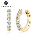 Sterling Silver 925 2.5mm 0.06CT Moissanite Sterling Silver Delicate Classic Huggie D Color Clip Earings for Women