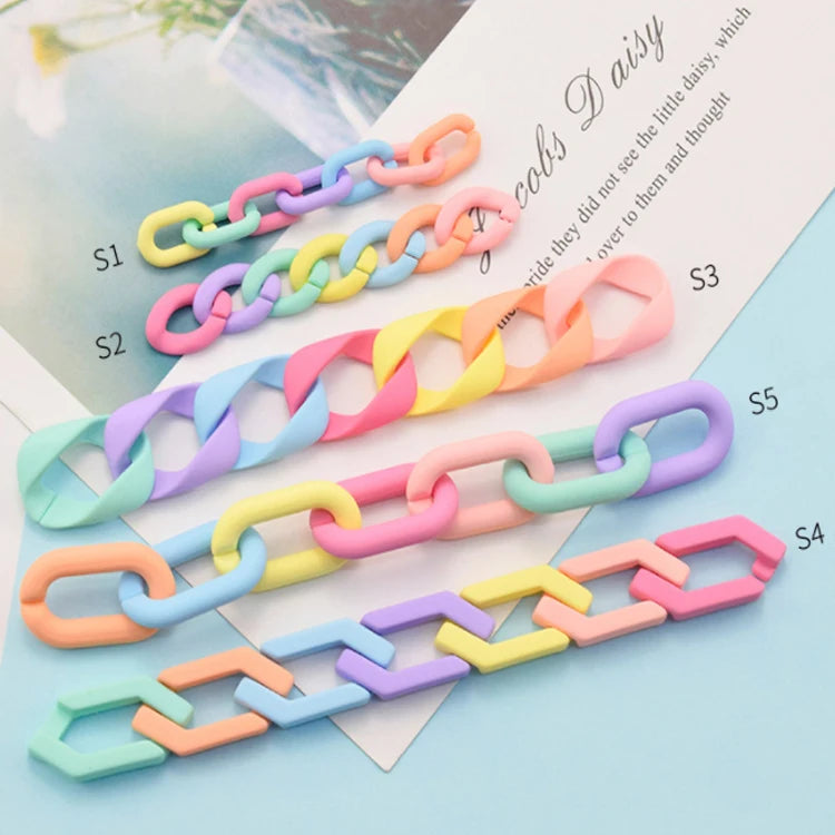 Mix Color Candy Color DIY Matte Acrylic Chain Links for Jewelry Making