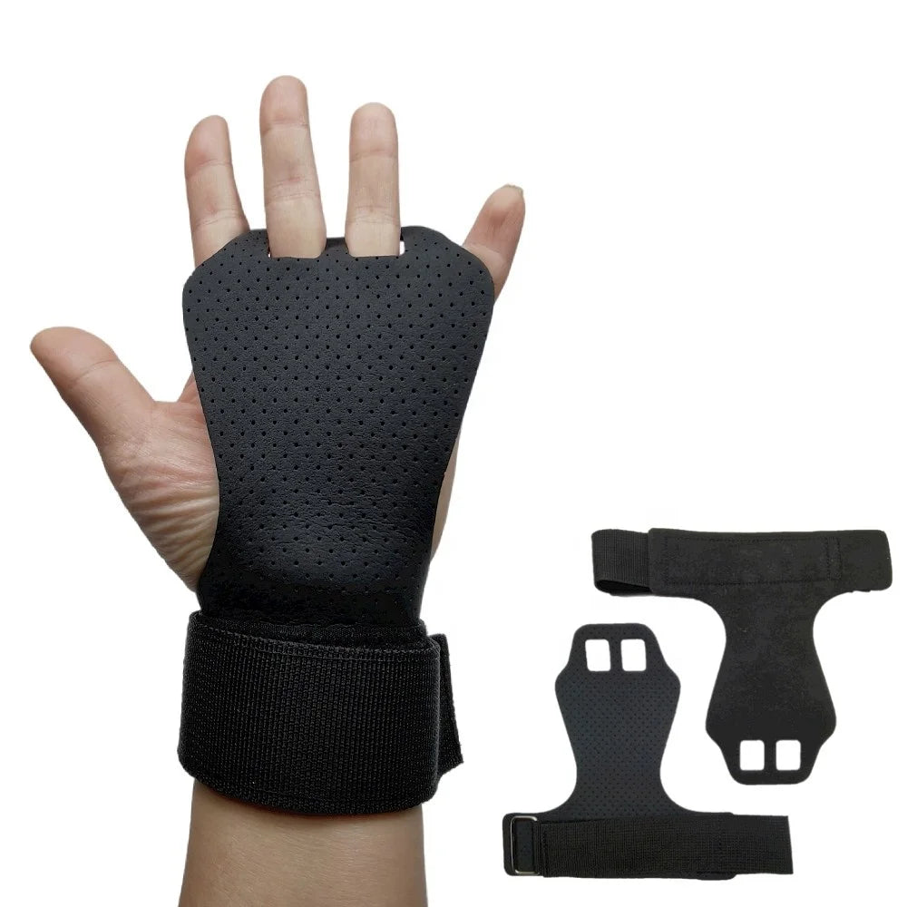 2 Holes Microfiber Gymnastic Hand GripsWeight Lifting Gloves for WeightsPull UpsKettlebellPalm ProtectionCalleras