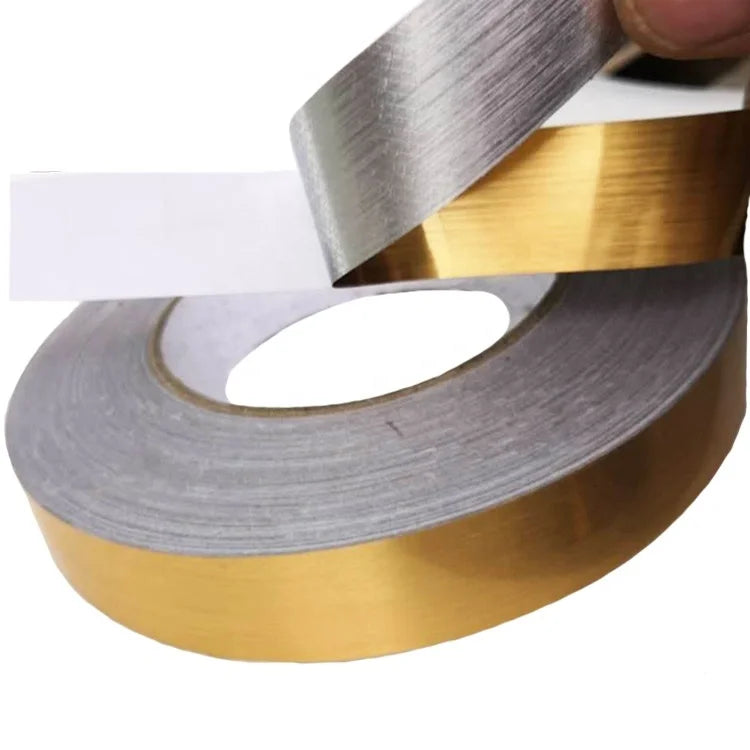Tile Stickers Decorative Floor Wall Sticker Foil Line Peel and Stick Adhesive Tape Newtime 0.4'' * 164ft Golden Acrylic PETPET