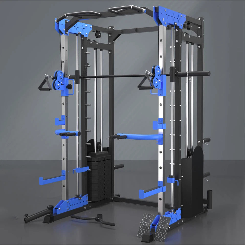 New Design Power Squat Rack Multi-Function Home Gym Fitness Equipment with Smith Machine for Bodybuilding and Exercise