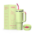 2025 Customized 40oz Double Wall Stainless Steel Tumblers Powder Coated Vacuum Insulated Coffee Travel Mugs Handle for Children