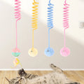 Brand New Interactive Cat Toy with Suction Cup & Spring Retractable Elastic String Rabbit Fur Ball Cat Teaser for Boredom Relief