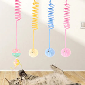 Interactive Cat Teaser Toy Suction Cup Base Elastic String Rabbit Fur Ball Daily Entertainment Cat Supplies