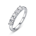 Guangzhou White Gold 5 Stone Round Moissanite Shared Claw Ring for Women Wedding Matching Band Engagement Ring
