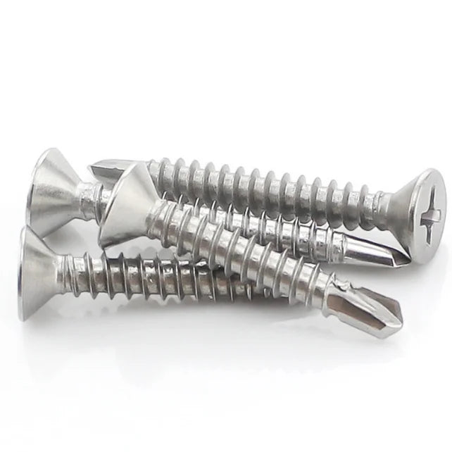 Factory Custom Stainless Steel 410 Csk Countersunk Flat Head Self Drilling Screw DIN7504P 4.2*25