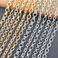 C265 1m/Lot Multi-Style DIY Gold Plated Copper Link Chain for Women/Men Jewelry Making Accessories for Necklace Bracelet Styling