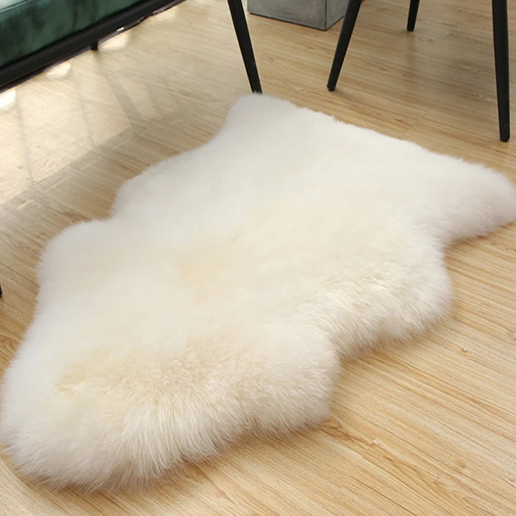 Luxury Soft Faux Sheepskin Chair Cover Seat Cushion Plush Fur Bedroom Floor Carpet