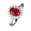 New Fashion Us Jewels Nano Ruby White Gold Plating Big Silver 925 Wedding Design Ring