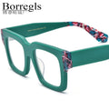 Borregls Matte Acetate Glasses Women Brand Design Oversize Big Thick Square Eyeglasses Frame Spectacle Optical Eyewear 19288
