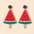 2024 Trendy Watermelon Ice Cream Long Pendant Earrings Gift Mirror Acrylic Earrings