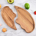 Japanese Acacia Wood Engraved Tray Solid Gourmet Photo Props Small Wooden Plate Dish Classic Style Afternoon Tea Ins Style