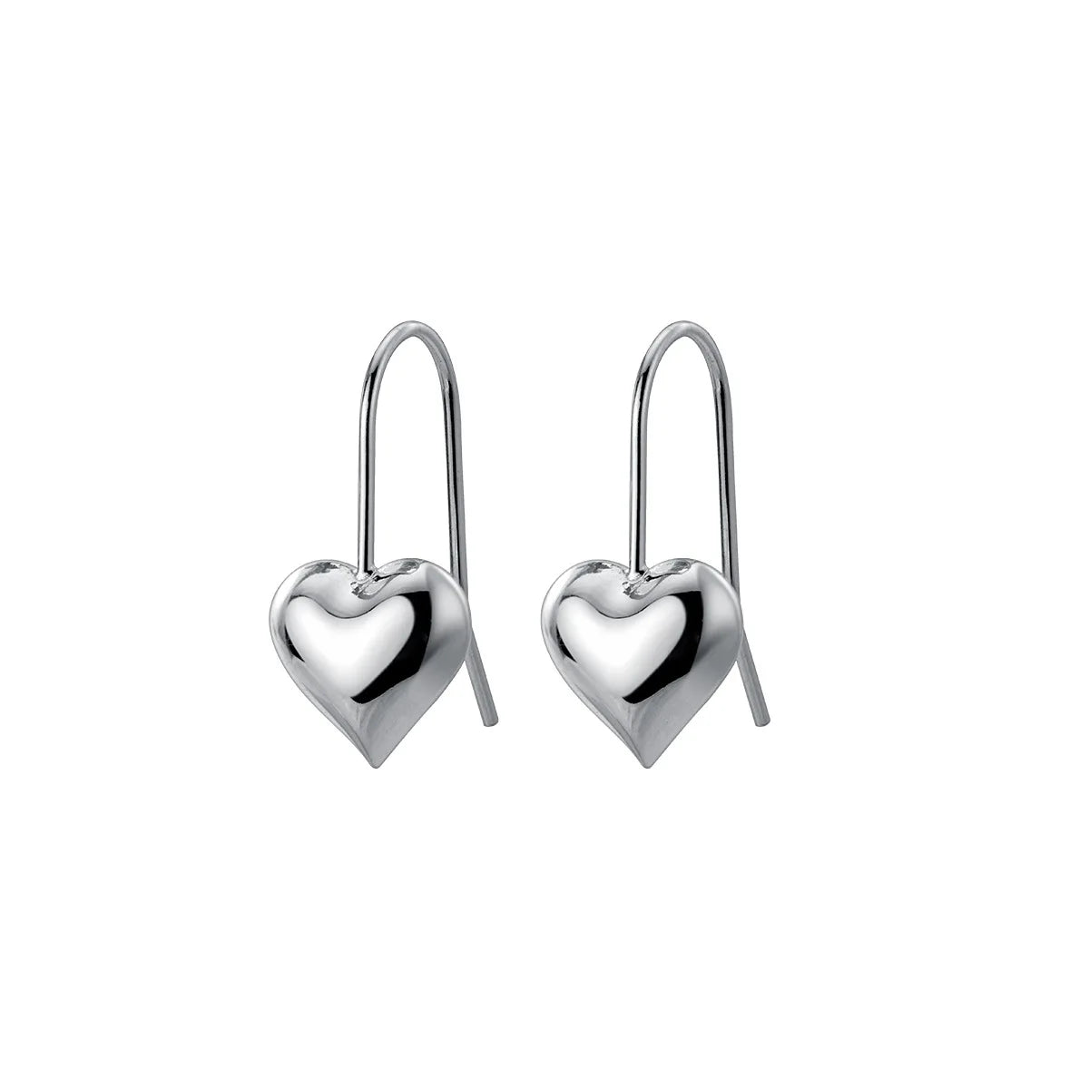 Love Heart Shape Jewellery 925 Sterling Silver Gold Plated Stud Earrings Women Fashion Jewelry