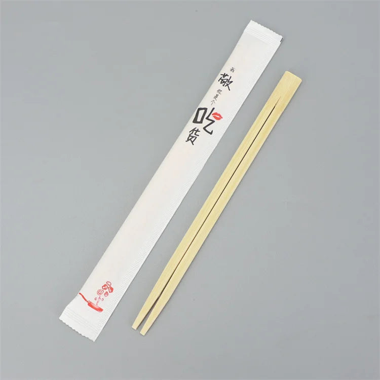 Bambus Wholesale Japanese Sushi Custom Bulk Suppliers Logo Twin Disposable Bamboo Chopsticks With Custom Paper Sleeves