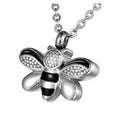 Bee Cremation Pendant Stainless Steel Necklace Memorial Ashes Keepsake Funeral Jewel Casket Mini Urn Holder Cremation Pet Animal