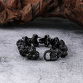 Classic Black Stainless Steel Skull Men's Bible Cross Bracelet Korean Fashion Personality Punk Jewelry Bracelet