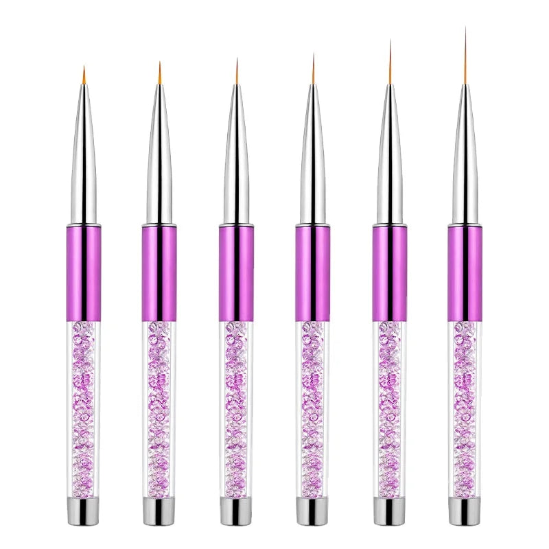 6pcs Nail Art Line Pen Easy to Operate Drawable Line Hook Line Pull Pen UV Nail Gel Nail Brush Tool