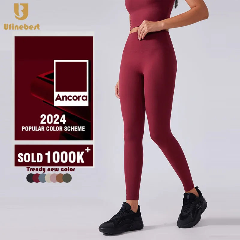 Ancora Red No Camel Toe Line High Waist Girls Leggings Classic Leggings Buttery Soft Yoga Pants Women Fitness Leggings