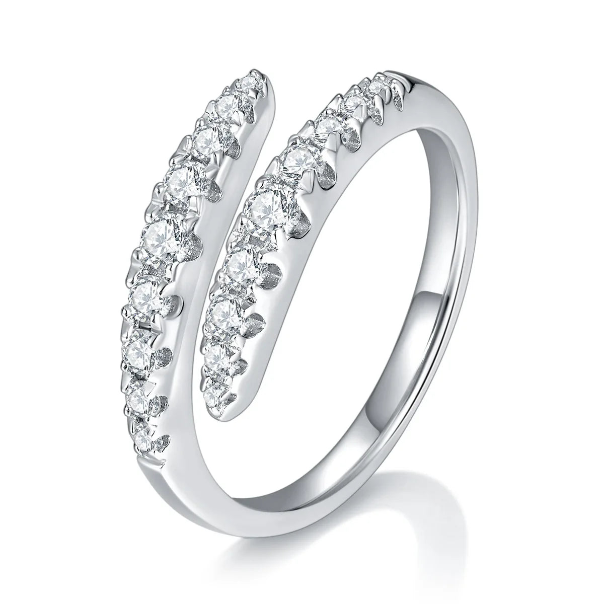 Finger Ring Factory Price Ready to Ship 925s Sterling Silver 18K Gold Plated White Gold Moissanite Ring