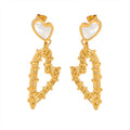 Wholesale 316L Stainless Steel White Shell Heart Shape Earring Fashion Earrings for Women