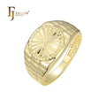 FJ Fallon Fashion Jewelry Men's Rings Plated in 14K Gold Brass Based