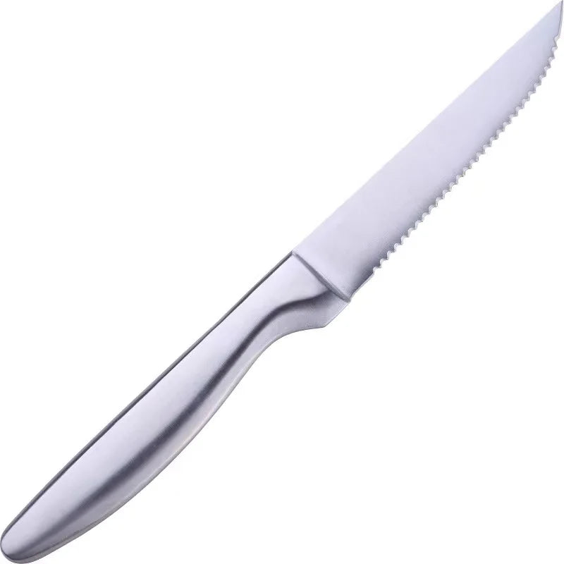 Modern Serrated Steak Knife Kitchen Meat Knife BBQ Stainless Steel Steak Knife