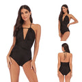 Hot Sale Women Plus Size Swimsuit Halter Swimwear Leopard Striped Printed Tankini Cover up One-piece Swimsuit for Woman