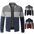 Autumn Winter Men's Long Sleeve Stand Collar Sweater Custom Logo OEM Thick Warm Zipper Jacket Coat Fleece Weave Knitted Sweater