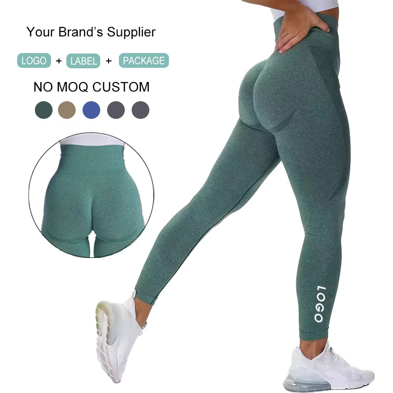 2024 Custom Logo Sport Workout Leggins Para Mujer Gimnasio Gym Seamless Yoga Leggings for Women Fitness