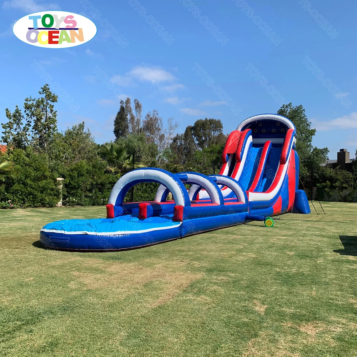Customized 100 Styles PVC/Vinyl Outdoor Adult and Kids Inflatable Water Slide with Swimming Pool for Home or Commercial Use